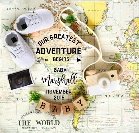 New Baby Travel Adventure Pregnancy Announcement for Social | Etsy Announce Pregnancy, Our Greatest Adventure, Unique Pregnancy Announcement, Rainbow Baby Announcement, Digital Announcement, Adventure Baby Shower, Announcement Ideas, Adventure Baby