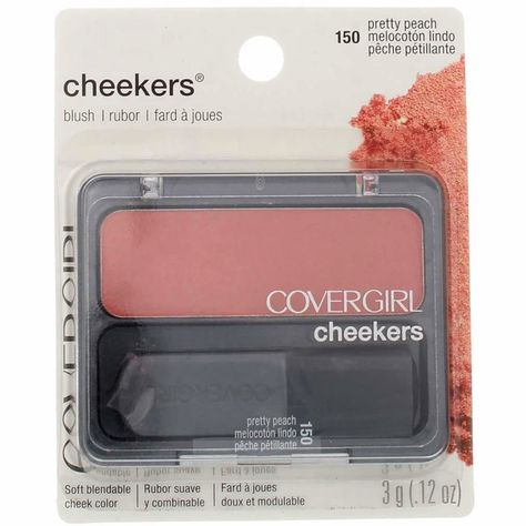 CoverGirl Cheekers Blush, Pretty Peach [150], 0.12 oz (Pack of 3) Covergirl Blush, Blush Natural, Powder Blush, Flower Oil, Bronzer, Twinkle Twinkle, Beauty Products, Beauty And Personal Care, Beauty Makeup