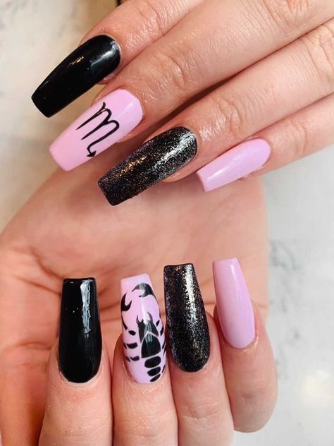 Scorpio nail design for scorpio season #scorpio Birthday Nails Scorpio, Nails Scorpio, Scorpio Nails, Scorpio Images, Zodiac Nail Designs, Nail Art Zodiac Signs, About Scorpio, Infinity Nails, November Nails