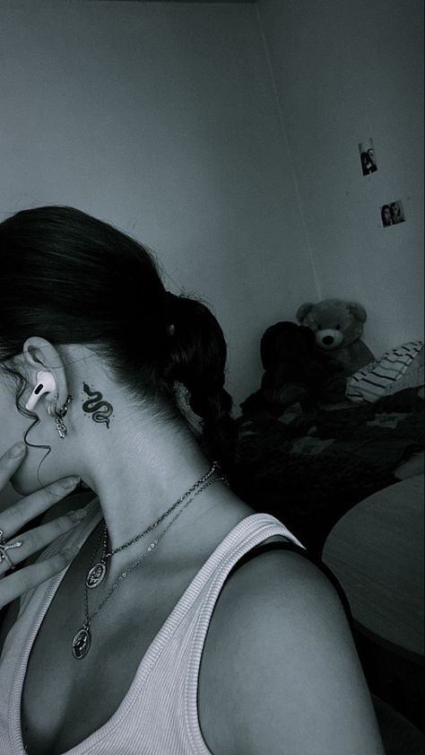 Snake Tattoos Behind The Ear, Snake Behind The Ear Tattoo, Snake Tattoo Ear, Behind The Ear Snake Tattoo, Snake Tattoo Behind Ear, Nagini Tattoo, Snake Ear Tattoo, Snake Behind Ear Tattoo, Ear Tattoo Ideas