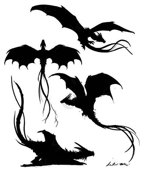 #dragon #wyvern #creatures #silhouette Dragon Wyvern, Mythological Animals, Baby Dragons, Dragon Silhouette, Animal Silhouette, Baby Dragon, Paintings, Tattoos, Animals