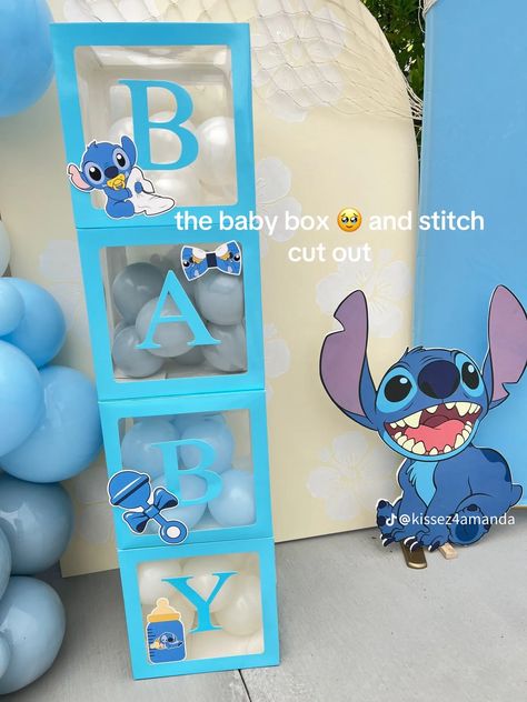 Stitch Baby Shower Theme Disney, Gender Reveal Gift Ideas To Give Diy, Stitch Themed Gender Reveal, Stitch Theme Baby Shower Ideas, Stitch And Angel Baby Shower Ideas, Stitch And Angel Gender Reveal Ideas, Stitch Themed Baby Shower Ideas, Stitch Baby Shower Theme Boy, Stitch Baby Shower Ideas