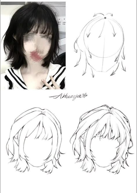 الفن الرقمي, Drawing Hair Tutorial, Draw Hair, Seni Dan Kraf, Hair References, Drawing Help, Drawing Hair, Hair Drawing, Sketches Tutorial