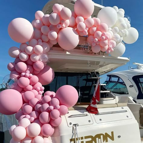 yachts rental dubai Yacht Photo Ideas, Yacht Decorating Ideas, Balloon Walls, Christmas Door Hangings, Boat Decor, Bridal Bachelorette Party, Yacht Party, Broward County, 22nd Birthday