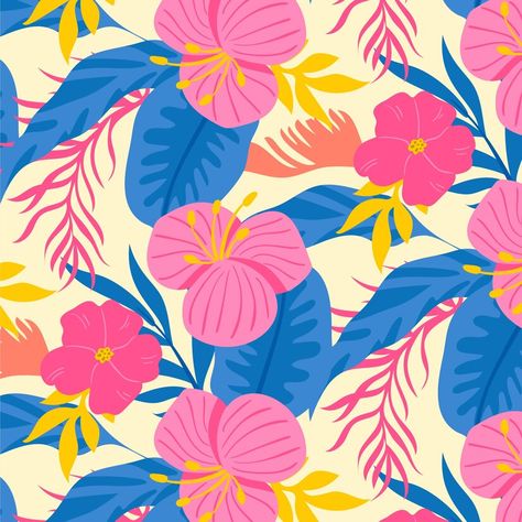 Hawaiian Shirt Pattern Tropical Prints, Brazilian Flowers, Hawaiian Bathroom, Hawaiian Illustration, Hawaiian Shirt Pattern, Journals Ideas, Background Ppt, Hawaiian Fabric, Hawaiian Pattern