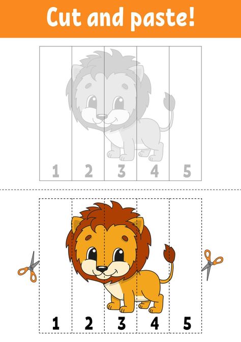 Learning numbers. Cut and play. Education developing worksheet. Game for kids. Activity page. Puzzle for children. Riddle for preschool. Flat isolated vector illustration. Cute cartoon style. Preschool Puzzles, Free Printable Puzzles, Montessori Diy, Kids Worksheets Preschool, Preschool Activities Toddler, Puzzle Games For Kids, Kindergarten Learning Activities, Baby Learning Activities, Illustration Cute