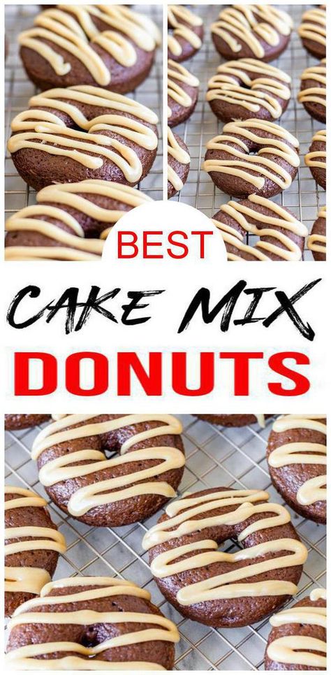 Check out these cake mix donuts. Best peanut butter chocolate cake mix donuts. Learn how to make cake donuts with cake mix. Homemade baked donuts from cake mix. Easy recipe for baked donuts with cake mix. Cake batter donuts to make for Thanksgiving desserts or Christmas desserts. Make cake mix baked donuts to put on your Thanksgiving table.Donuts made with cake mix are the perfect Holiday treat. DIY cake batter donuts to bake up today. For more #chocolate recipes see KimspiredDIY #desserts Making Donuts With Cake Batter, Chocolate Cake Mix Donuts Baked, Donuts Made With Cake Batter, Box Cake Donuts Baked, Cake Box Donut Recipes, Cake Mix Baked Donut Recipes, Cake Mix Doughnuts Baked, Baby Cakes Donut Maker Recipes, Baked Donuts With Donut Pan Cake Mixes