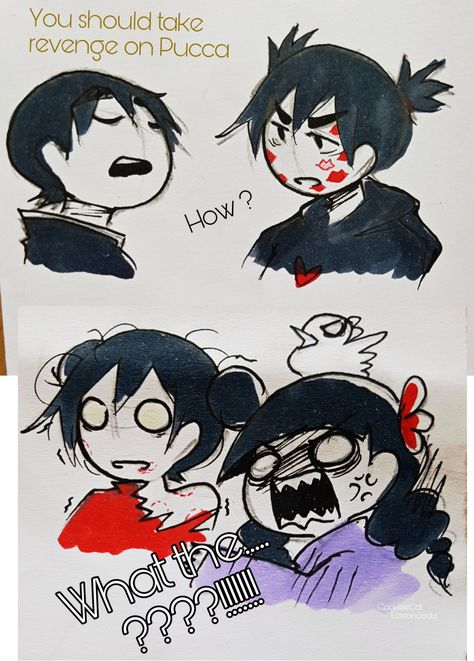 Comic by CookieeLemon ( CookieeCat Lemon Soda ) Pucca X Garu Comic, Pucca X Garu Fanart, Pucca X Garu Cartoon, Pucca Garu Fanart, Pucca Funny, Pucca And Garu, Lemon Soda, Mini Comic, Comic Pages