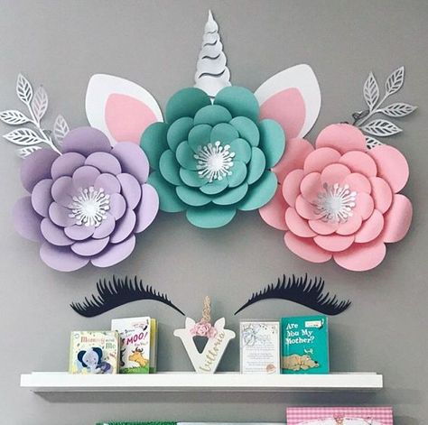 Unicorn Flower Backdrop, Unicorn Baby Shower Decorations, Diy Unicorn Party, Unicorn Rooms, Unicorn Bedroom Decor, Unicorn Birthday Decorations, Unicorn Backdrop, Unicorn Room Decor, Paper Flower Arrangements