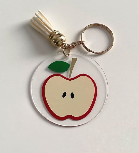 Apple Keychain Design ⋆｡ʚ🍎ɞ｡⋆ #handmade #keychaindesign #applekeychain #teachergifts #bagcharm #bagaccessories #customkeychain #crafting #appledesign #instacraft #instadiy #giftideas #keychaincollection Apple Keychain, Apple Design, Keychain Design, Custom Keychain, Teacher Gifts, Bag Accessories, Quick Saves, Design