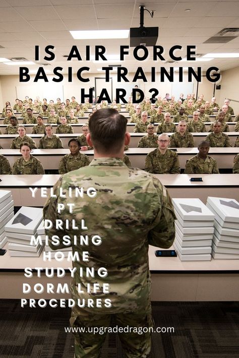 An instructor preps a class of USAF BMT trainees for a test Air Force Basic Training Workout, Us Air Force Academy, Airforce Bmt, Air Force Boot Camp, Getting Yelled At, Air Force Security Forces, Air Force Basic Training, Air Force Officer, Yelled At