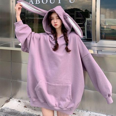 Hoodie Outfit, Bunny Ear, Sleeve Length, Purple