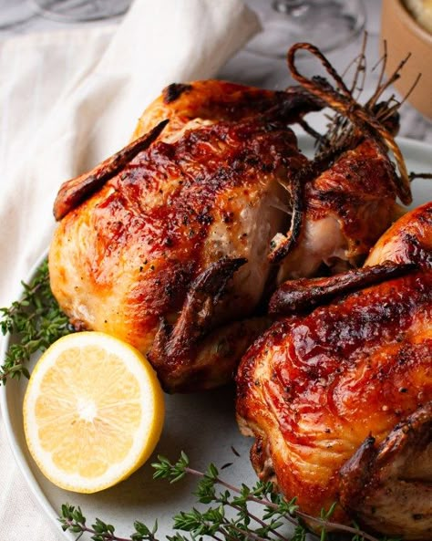 Baked Hen Recipe, Cornish Game Hen Recipes, Roasted Cornish Hen, Cornish Hen Recipe, Easy Roast, Cornish Hen, Cornish Game Hen, Brine Recipe, Cornish Hens