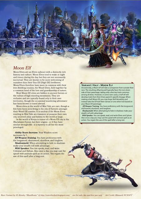 Dnd Elf Races, D&d Elves, Moon Elves Dnd, Elf Subraces Dnd, Dnd Race Homebrew, Dnd Homebrew Race 5e, Dnd Moon Elf, Elf Races, Elven Sorceress