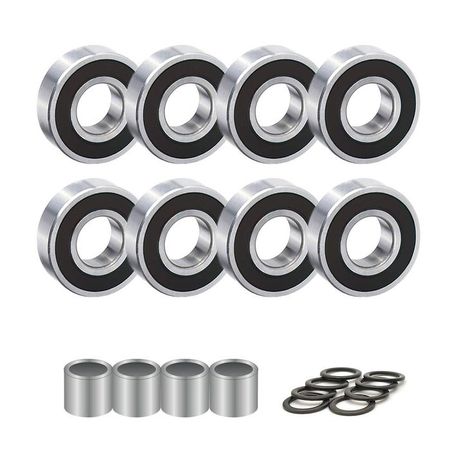 QZspeed 608-2RS Ball Bearings,Skateboard Bearings 8x22x7mm,ABEC-9, 8 pcs with 4spacers and 8 washers Skateboard Parts, Skateboard Bearings, Rc Parts, Rc Model, Radio Control, Black Rubber, Colorful Pictures, Skateboarding, Outdoor Recreation