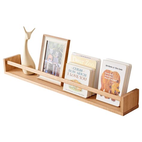 PRICES MAY VARY. This is a classic nursery shelves made of oak, the original natural solid wood material, durable, to give you a comfortable experience and effective use of your walls.The unique design of this nursery floating shelves will not allow anything to fall forward or off the tray. Ideal for Nursery Room: Create fun kids' room or nursery decor with this floating shelf . Our kid's floating bookshelf can easily store and display your kid's books, toys, puzzles, colored pencils, night ligh Nursery Floating Shelves, Kitchen Natural Wood, Oak Nursery, Baby Bookshelf, Bookshelf For Kids, Wood Wall Shelves, Hanging Bookshelves, Kitchen Natural, Baby Nursery Room