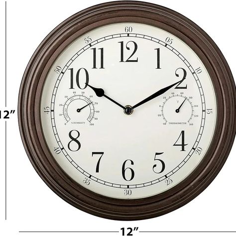 WESTCLOX 12" INDOOR/OUTDOOR WALL CLOCK AVAILABLE NOW AT RANDALL'S HOME GOODS 🇺🇸 SHOP VERY AFFORDABLE PRICE Pottery Barn Wall Clocks, 30” Wall Clock, Outdoor Wall Clocks, Westclox Vintage Wall Clock, Wall Clocks From The 1900s, Vintage Red Wall Clock, Outdoor Wall, Outdoor Walls, Home Goods