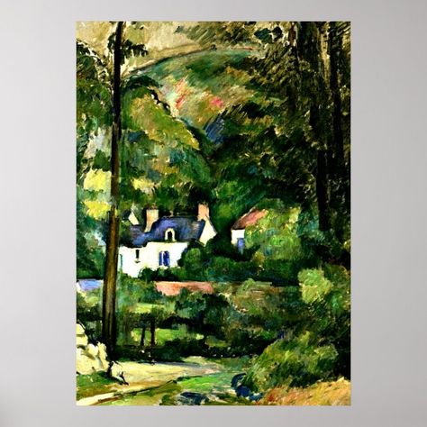 Cezanne - Houses in the Greenery-1881 Poster  Zazzle Foto Still Life, Paul Cezanne Paintings, Cezanne Art, Istoria Artei, Edouard Vuillard, Richard Diebenkorn, Wayne Thiebaud, Pierre Bonnard, Joan Mitchell