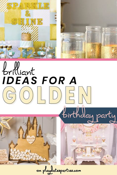 Make your kids golden birthday extra special with over 30 golden birthday party ideas, including DIY and easy decorations, golden birthday captions and sayings to use on your signs and other decor, golden birthday party printables, giant balloons and installations, ideas for golden snacks and treats and plenty of other ways to make your little girl or boy shine on their big day. Diy Golden Birthday Decorations, Golden Birthday Baby Girl, Kid Golden Birthday Ideas, 1st Birthday Golden Birthday, Four Ever Golden Birthday, Golden Third Birthday Party, 3rd Golden Birthday Girl, Two Golden Birthday, Golden 3rd Birthday Boy