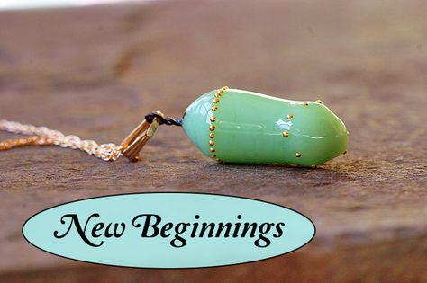 'New Beginnings' Monarch Transformation Pendant- Inspirational Butterfly Jewelry Hand Crafted to look like a Real Monarch Chrysalis. Monarch Chrysalis, Crystal Horn, Horn Pendant Necklace, Best Mothers Day Gifts, Butterfly Gifts, Horn Pendant, Moon Pendant Necklace, Swarovski Necklace, Gold Moon