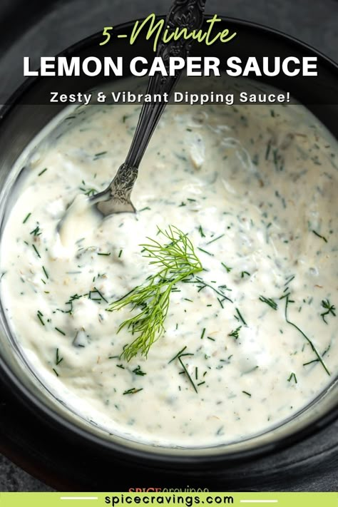 Lemon Caper Aioli, Caper Aioli Recipe, Lemon Dill Caper Sauce, Creamy Lemon Caper Sauce, Caper Sauce For Fish, Caper Sauce For Salmon, Recipes With Capers, Capers Sauce, Lemon Butter Caper Sauce