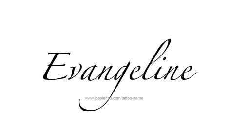 Evangeline Name Tattoo Designs Evangeline Name, Evangeline Tattoo, Best Tattoo Fonts, Tattoos Inspo, Number Tattoos, Aries Tattoo, Name Tattoo Designs, Tattoo Script, Name Tattoo