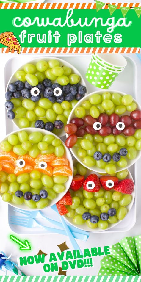 SHELL-ebrate Teenage Mutant Ninja Turtles: The Complete Classic Series Collection available on DVD NOW! Cowabunga!!! 🎉 AD  I’m turtle-y 🐢 excited to share fun Cowabunga Fruit Plates to get the fun started. 💚  Download recipe ▶️ https://bit.ly/TMNTFruitPlate for your watch parties! Ninja Turtles Birthday Cake Ideas, Teenage Mutant Ninja Turtles Party Ideas, Ninja Turtles Birthday Party Ideas Diy, Ninja Turtle Party Food, Tmnt Party Ideas, Ninja Turtle Snacks, Ninja Turtle Food, Teenage Mutant Ninja Turtle Party, Tmnt Party Food