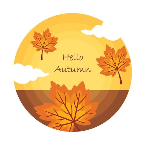 Autumn Wallpaper, Circle Illustration, Wave Goodbye, Hello Autumn, Illustration Vector, Premium Vector, Autumn Leaves, Graphic Resources