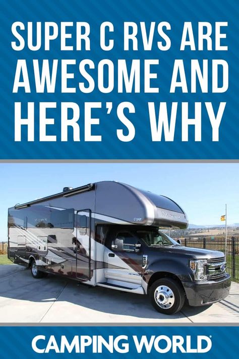 Super C RVs are Awesome and Here's Why - Camping World Blog Class C Campers, Super C Rv, Barn Homes Floor Plans, Class A Motorhome, Small Travel Trailers, Class C Motorhomes, Class C Rv, Rv Truck, Large Truck