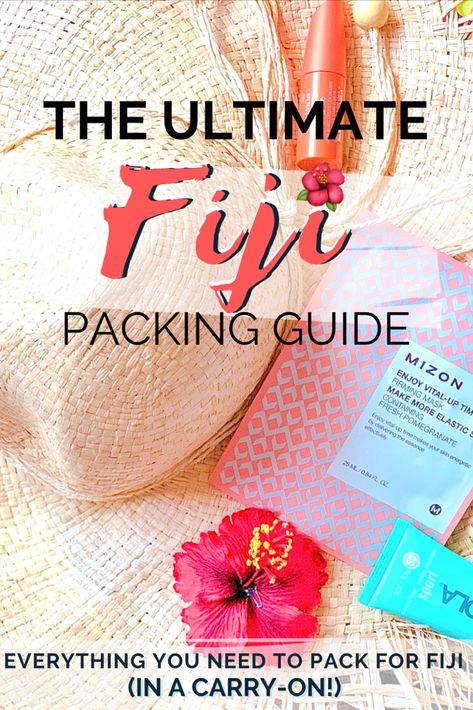 My quick and easy Fiji travel packing checklist has everything you need to pack for your trip to paradise. Whether you’re looking for what to pack for a honeymoon in Fiji or just looking for a simple island packing list, you’ll find it here. From what clothes you need to electronics, toiletries, and even destination-specific items, you’ll find everything. There are also fun tips, advice on how to dress in Fiji, and even what to take to Fiji for gifts (if you’re visiting a village). What To Pack For Fiji, Fiji Capsule Wardrobe, What To Wear In Fiji Outfit Ideas, Packing For Fiji, What To Wear In Fiji, Fiji Vacation Outfits, Fiji Outfit Vacation, Fiji Outfit Ideas, Fiji Packing List