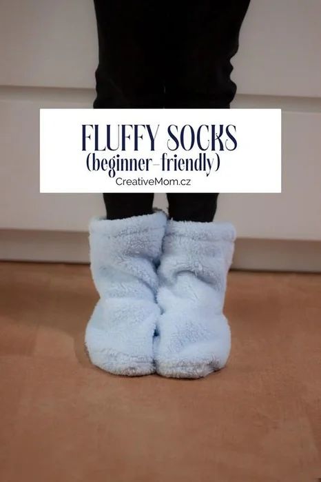 Warm Fluffy Socks : 3 Steps (with Pictures) - Instructables How To Make Slippers, Sewing Slippers, Fleece Sewing Projects, Cozy Slippers Boots, No Sew Fleece Blanket, Crochet Slippers Free Pattern, Fabric Crafts Diy, Diy Slippers, Fleece Socks