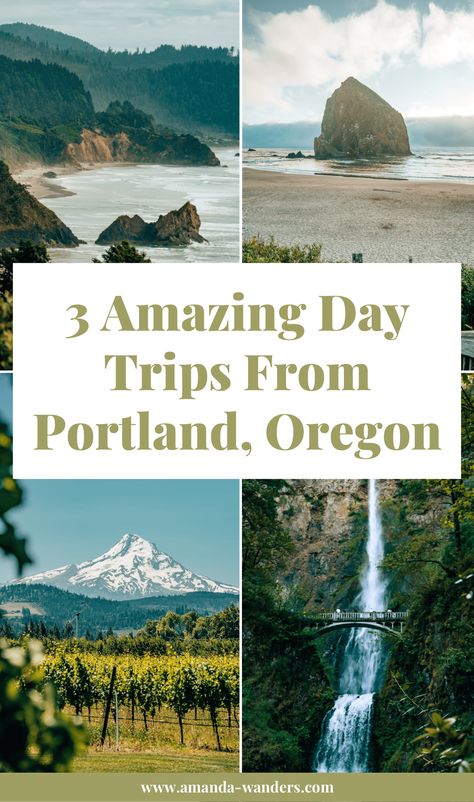 3 of the Must-Do Best Day Trips from Portland, Oregon • Amanda Wanders Portland Oregon Travel, Oregon Coast Road Trip, Europe Road Trip, Road Trip Aesthetic, Oregon State Parks, Pacific Northwest Travel, Ecola State Park, 3 Days Trip, Oregon Waterfalls