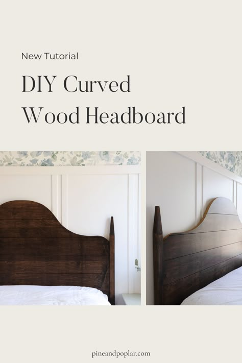 Change your bedroom design with a new DIY headboard. We'll show you how to turn a piece of plywood into a beautiful curved headboard you'll love! Easy Wooden Headboard Diy, Diy Master Headboard Ideas, Different Headboard Ideas, Cottage Headboard Ideas, Vintage Headboards For Beds, King Sized Headboards Diy, How To Make Curved Wood, Headboard Wood Diy, Diy Wood Panel Headboard