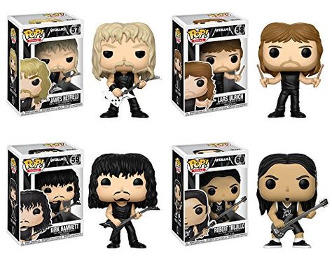 Metallica James Hetfield, Metallica Band, Lars Ulrich, Robert Trujillo, Funko Pop Dolls, Funk Pop, Pop Vinyl Figures, Pop Dolls, Kirk Hammett