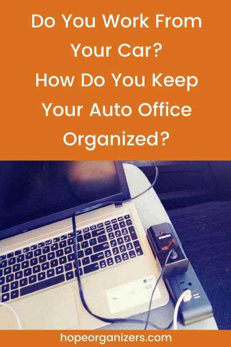 You have heard of home offices and business offices. What about car or auto offices?  Many people, like myself, have traveling offices whereby we are on the road a tremendous amount of time seeing clients and visiting job sites, and we need to work inside our cars.   How does one stay organized in a car? How can one work efficiently in a compact space? #organizingtips #professionalorganizer #carorganizingtips #organize Car Office Ideas, Mobile Office Ideas Car, Organized Car, Office Organization At Work, Road Trip Car, Mobile Office, Car Office, Organizing Tips, In A Car