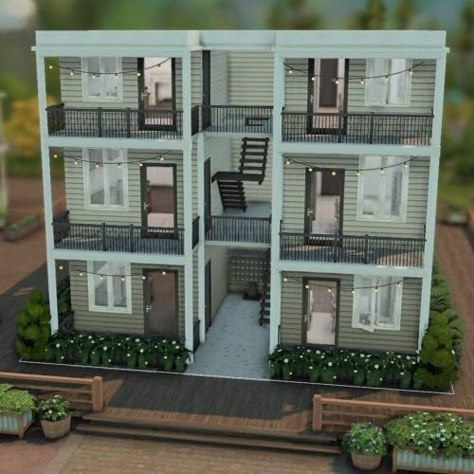 Sims 4 City Townhouse, Apartment Build Bloxburg, Ts4 Apartment Layout, Sims 4 Apartment Layout For Rent, Sims 4 Houses Layout 5 Bedroom, Townhouses Sims 4, Sims 4 Town Layout Newcrest, Sims 4 Home No Cc, Sims4 Apartment Building