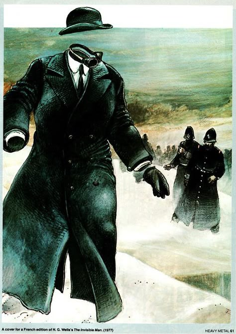 ©Enki Bilal The Invisible Man Art, Enki Bilal, Arte Pulp, Man Video, League Of Extraordinary Gentlemen, The Invisible Man, Bon Scott, Haunted Castle, Man Illustration