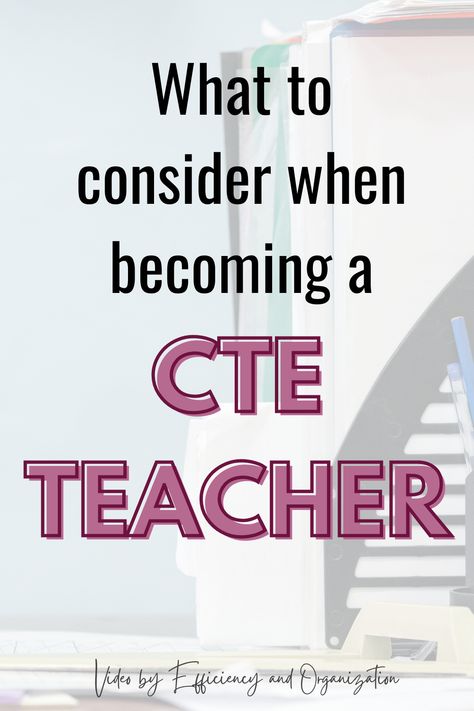 This video shares some helpful and practical insights on becoming a CTE teacher to
help viewers be prepared for what's ahead. Teaching is a very rewarding career, but it can be challenging. You need the advice & insight to succeed as a #CTETeacher
(career technical education).

#cte 
#careertechnicaleducation Career Technical Education, Teacher Gif, Becoming A Teacher, Be Prepared, Health Science, Personal Development, Need To Know, Career, How To Become