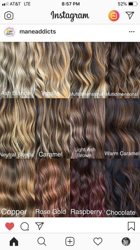 Different Kinds Of Balayage, Brown Hair With Blonde And Red Highlight Caramel Balayage, Highlights On Level 4 Hair, Highlight Tips Of Hair, Highlight Colors Chart, Different Types Of Highlights For Hair Brunettes, Different Color Balayage Hair, Level 5 Brown Hair Balayage, Different Type Of Highlights