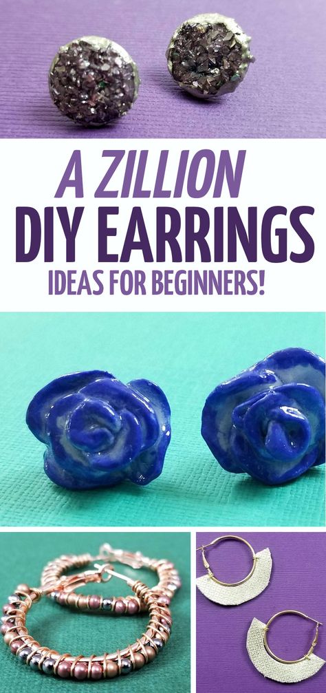 How To Make Boho Earrings, Quick Earrings To Make, Earring Diy Handmade, Trendy Diy Jewelry Earrings, Wire Earrings Handmade Unique, Simple Clay Earrings Diy, Diy Earrings Easy Simple, Diy Earring Inspiration, Handmade Earrings Ideas Unique