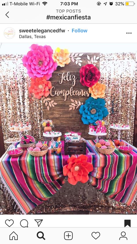 Fiesta Sweet 16, Fiesta Theme Backdrop Ideas, Fiesta Theme Centerpieces, Classy Fiesta Theme Party, Fiesta Mexicana Ideas, 70th Birthday Ideas For Mom, Mexican Theme Party, Mexican Fiesta Birthday Party, Mexican Theme Party Decorations