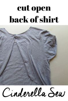 Diy Open Back Shirt No Sew, Diy Open Back Shirt, Diy Backless Shirt, Cut T Shirt Neckline, Restyle Old Clothes, Diy Winter Clothes, Tee Upcycle, Diy Backless, Refashioning Clothes