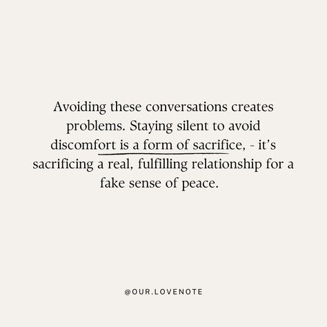 Avoiding conflict with your partner might seem like keeping the peace, but it actually hurts your relationship in the long run. Here’s why: 👉🏼When you don’t speak up, your needs go unheard. Your partner can’t address them if they don’t know what they are. This can lead to frustration and feeling like you’re not being heard. 👉🏼Unresolved issues don’t disappear. They build up over time, creating resentment. This resentment can damage the trust and affection in your relationship. 👉🏼Relationsh... Dealing With Frustration Quotes, Conflict Avoidance Quotes, Dealing With An Avoidant Partner, Avoiding Conflict Quotes, Avoidance Quotes, Trust Issues Quotes Relationship, Resentment Quotes, Avoiding Quotes, Relationship Verses