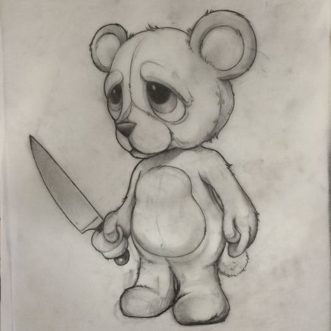 sketch teddy bear Teddy Bear Drawing, Bear Sketch, Scary Drawings, Graffiti Tattoo, Creepy Drawings, Bear Drawing, Dark Art Drawings, Halloween Drawings, Graffiti Drawing