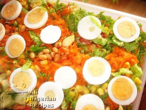 Nigerian Salad | All Nigerian Recipes Nigerian Salad, Nigerian Meals, Naija Food, All Nigerian Recipes, Nigerian Foods, African Recipe, African Kitchen, Nigeria Food, Ghanian Food