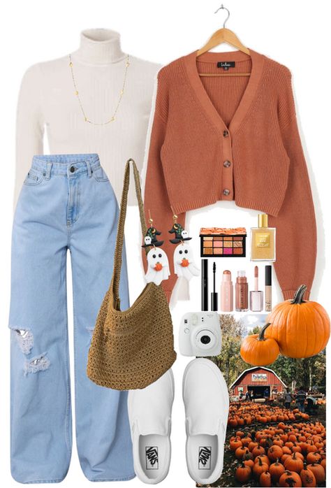 The Pumpkin Patch Outfit | ShopLook Fall Fits For Pumpkin Patch, Networking Outfit, Pumpkin Patch Photoshoot, White Turtleneck Sweater, October Outfits, Cream Knit Sweater, Pumpkin Outfit, Thanksgiving Outfit Women, Pumpkin Patch Outfit