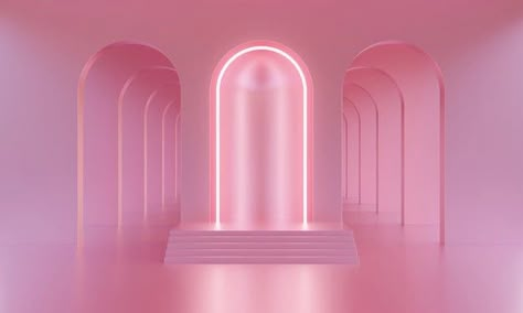 Pink Set Design, Pink Room Background, Background For Product, Pink Lighting, Pink Studio, Pink Minimalist, Stage Background, Pink Backdrop, Purple Rooms