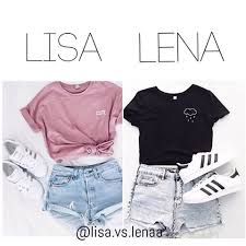 Lisa Vs Lena, Lisa Or Lena, Trendy Outfits For Teens, Sporty Girls, Outfits For Teens, Trendy Outfits, Denim Shorts, Graphic Sweatshirt, Womens Shorts