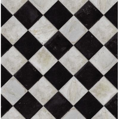 Coordonne 30' x 18.5" Chess Tiles Wallpaper Color: Wallpaper Paper, Tiles Wallpaper, Faux Tiles, Floor Texture, Tile Texture, Black And White Tiles, Tile Wallpaper, Material Textures, White Floors