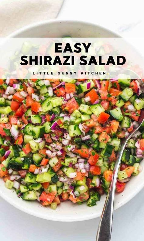 Persian Salad, Shirazi Salad, Keto Ground Beef, Little Sunny Kitchen, Sunny Kitchen, Middle East Recipes, Persian Cuisine, Warm Salad, Diet Doctor